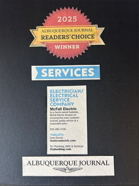 2025 Albuquerque Journal Readers' Choice Winner — McFall Electric