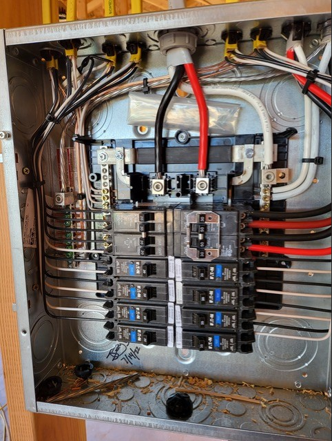 Residential electrical panel wiring installation