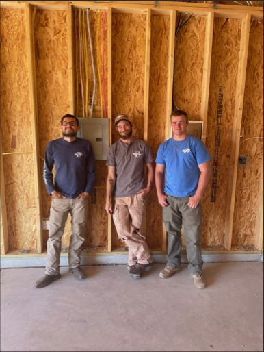McFall Electric crew on a new construction job site